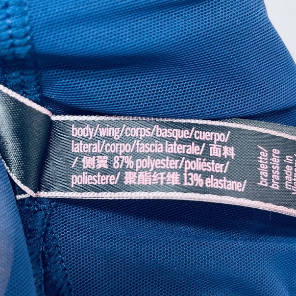 Victorias Secret Sports Bra Size XL Women’s Lightly Lined Logo Panty Blue - Picture 4 of 7